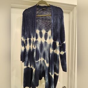 Tie-dye, light weight, open front cardigan